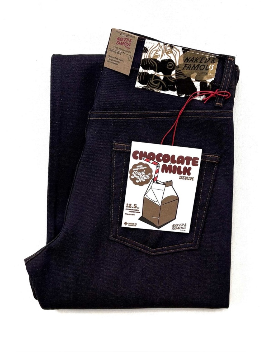 Naked & Famous Denim Chocolate Milk Selvedge Denim Strong Guy Jeans